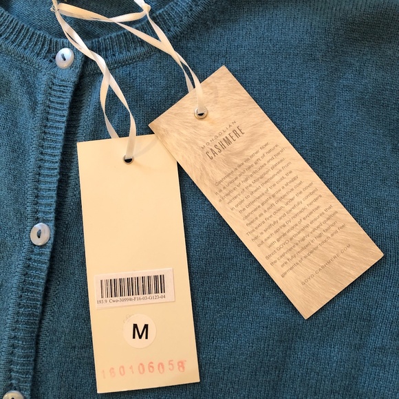 Mongolian Cashmere Color-block Cardigan Sweater - Medium - Picture 11 of 13